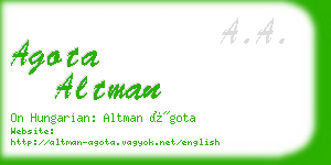 agota altman business card